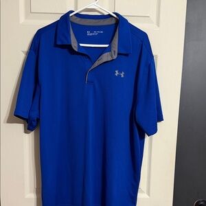 Under Armour Men’s Blue Polo with Gray Trim